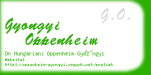 gyongyi oppenheim business card